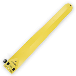 Yellow bicycle mudguard, removable, packable, efficient